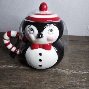 NWT Johana Parker Penguin Ceramic Coffee Mug by Carnival Cottage Christmas